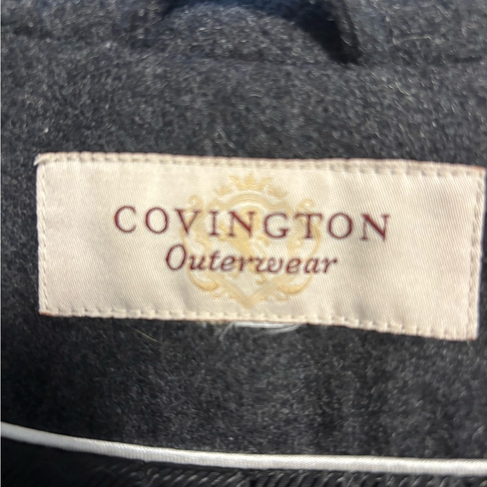 Covington women’s car length coat, grey wool blend, double breasted with hood - Picture 8 of 9